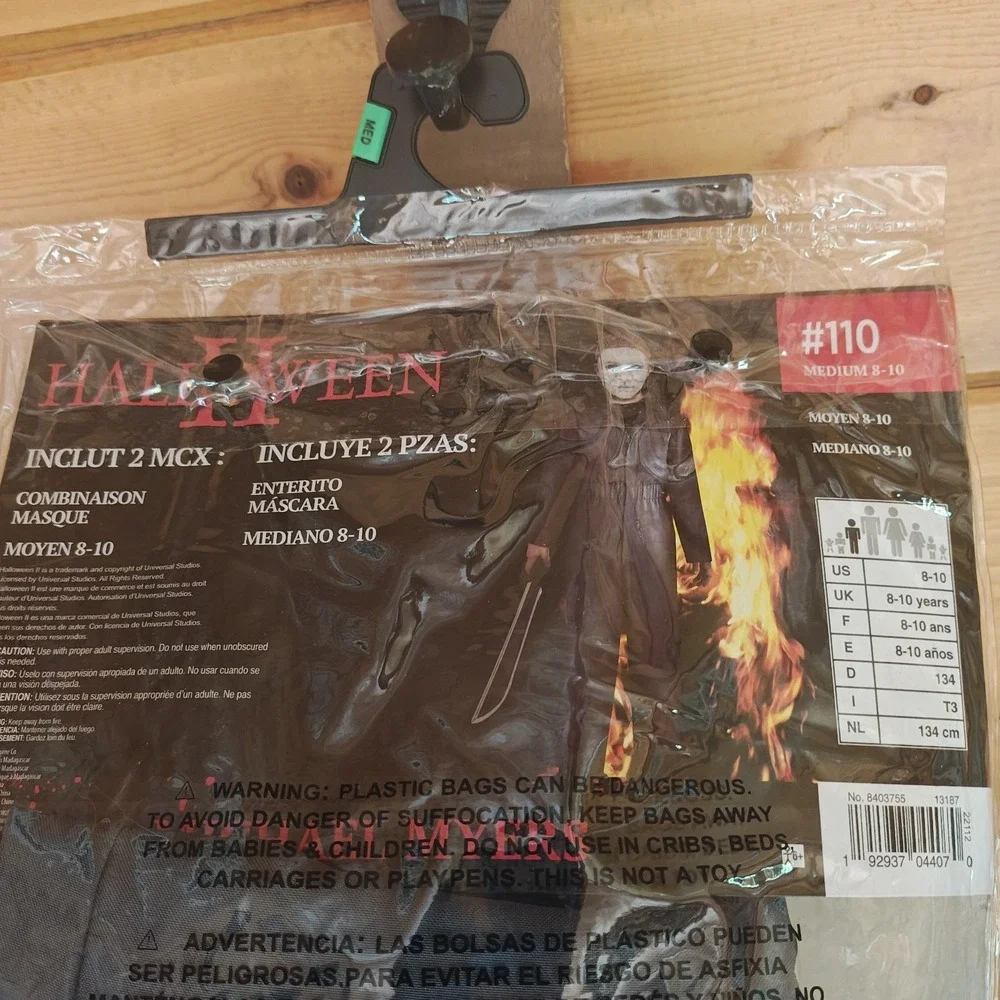 Michael Myers Halloween II Costume Jumpsuit/Mask Youth M 8-10